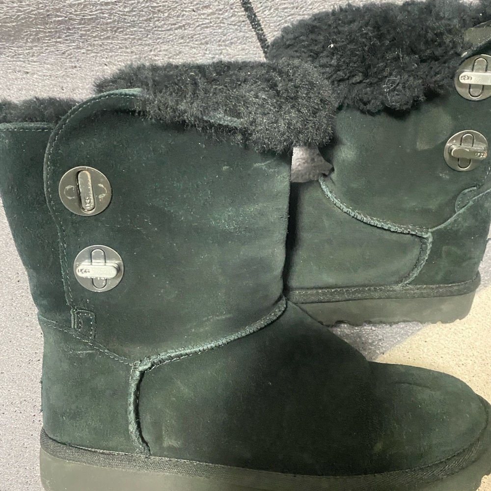 UGG Dark Suede Boots with Shearling